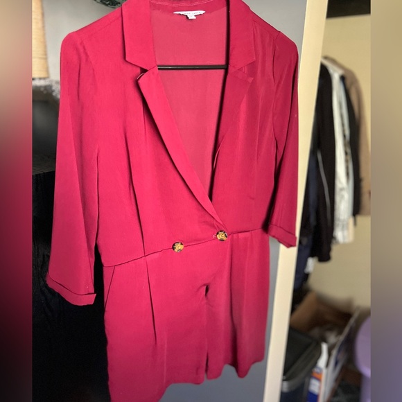 Burgundy Blazer Romper - Picture 2 of 7